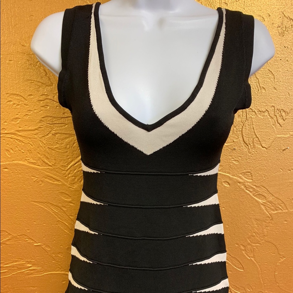 Arden B Black/Cream Bodycon Dress